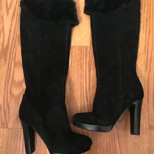 INC Black Fur Trim Boot